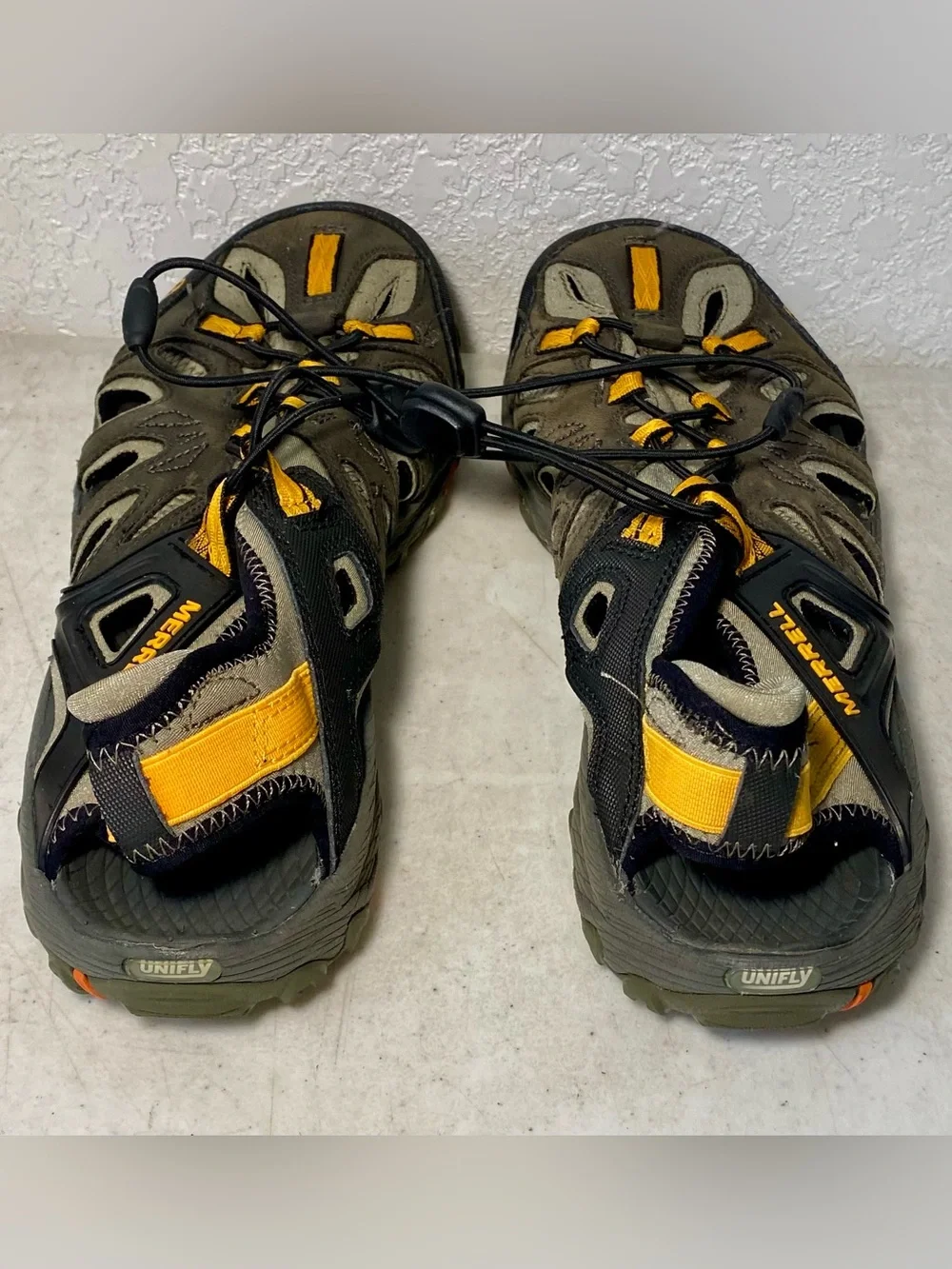 Merrell All Out Blaze Sieve Shoes Mens 9 Hiking Water Sandals Taupe Black Orange